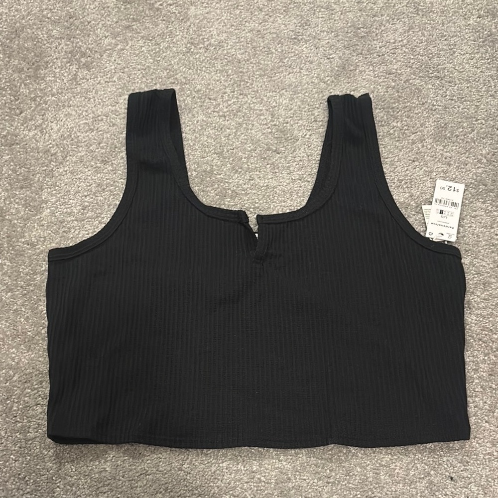 Black Ribbed Women's Top